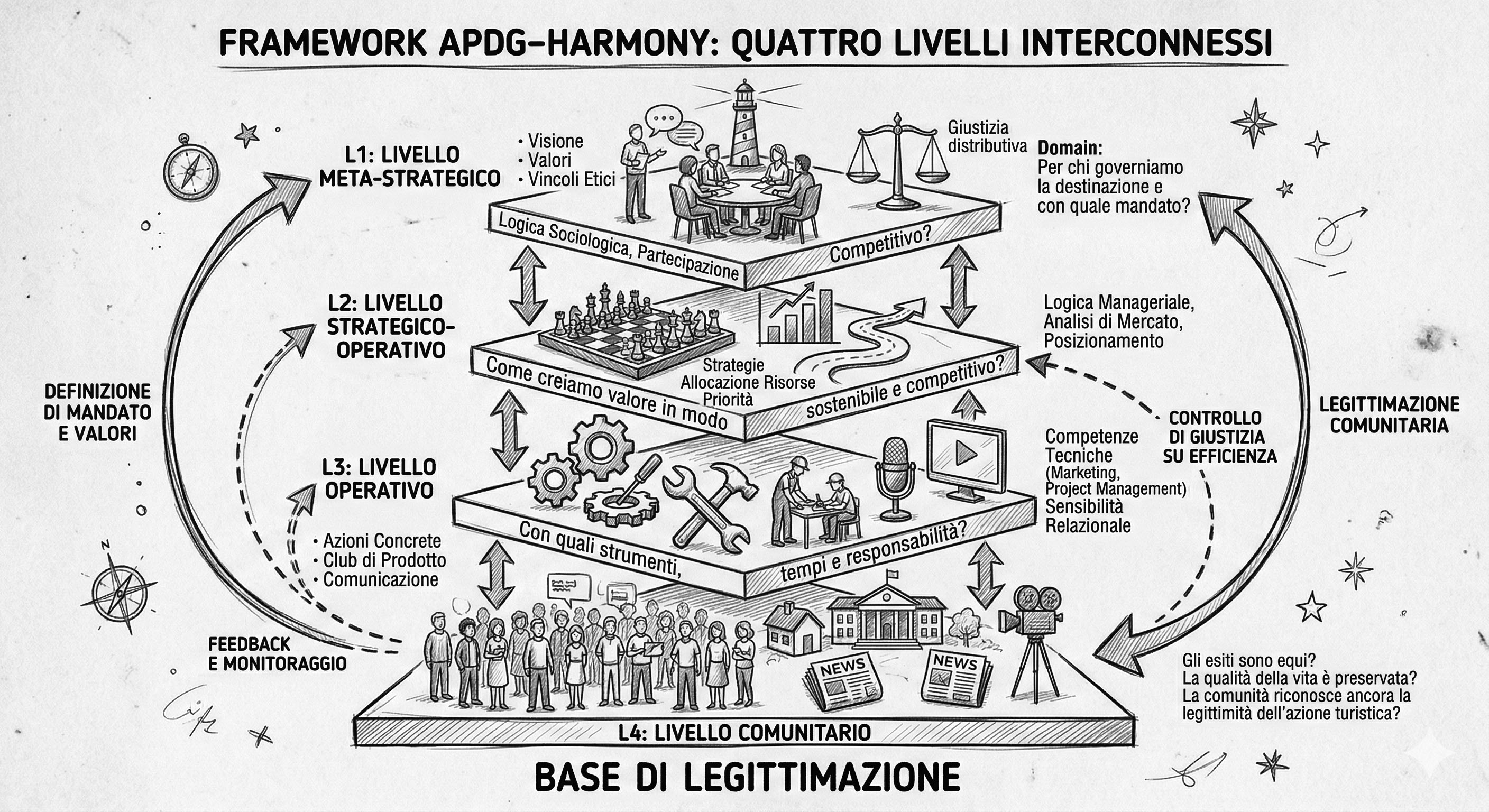 Framework APDG-HARMONY: quattro livelli interconnessi